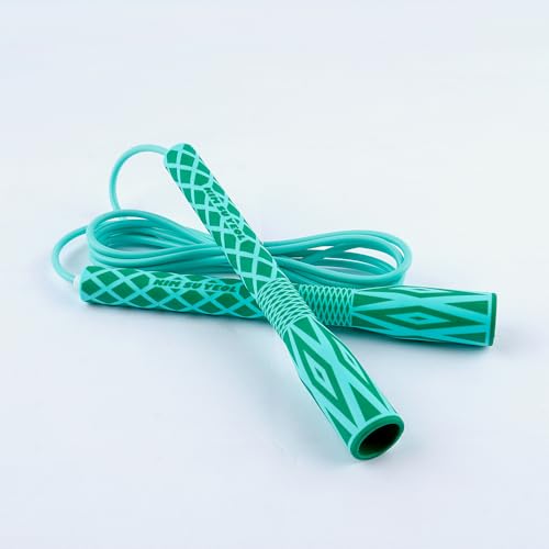 Skipping Jump Rope for Fitness Workout - Light Weight, Adjustable, Tangle Free, Excellent line control for Cardio Boxing, CrossFit, Training Exercise All Ages and Gender ( Special Luxury, KA-220, Made in Korea) - color: Luxury Dia Green