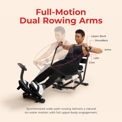 Sunny Health & Fitness Smart Full Motion Rower - color: Black