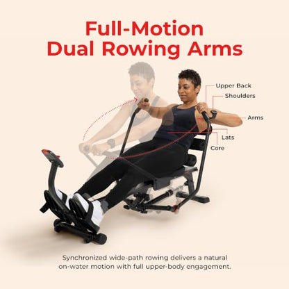 Sunny Health & Fitness Smart Full Motion Rower - color: Black