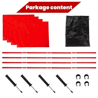5FT Soccer Corner Flags for Soccer Field Set of 4, With Storage Bag (Red)