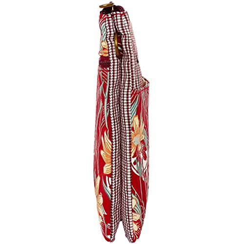 LassZone Canvas Cute Crossbody Bags for Women Mini Shoulder Handbag Cell Phone Purse Wallet Leaves Pattern Coin Pouch - color: Style 2:red