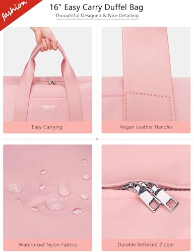 16" Gym Bag for Women,with Shoes Compartment and Waterproof Pocket(Pink) - color: Pink, size: 16" Small Size