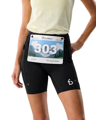 FlipBelt Women's Trail Running Compression Shorts - Black - M