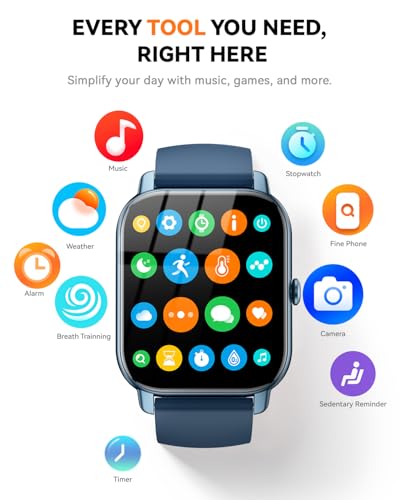 Smart Watches for Men Women, Fitness Tracker with Activity Counter/Sleep Monitor, IP68 Waterproof Smart Watch for Android iPhone iOS Compatible (Midnight Blue, 1.83) - color: Midnight Blue
