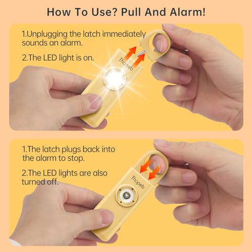 Personal Safety Alarm for Women – Superior Loud Siren & SOS Strobe - color: Metallic Gold