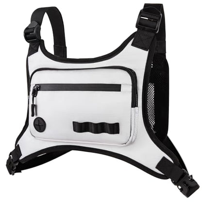 KINGSLONG Running Vest, Chest Bag for Men, Chest Pack, Hiking (F-White) - color: F-White