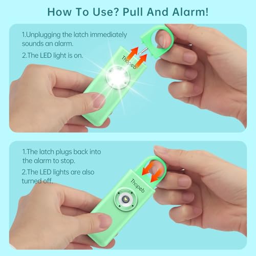 Personal Safety Alarm for Women – Superior Loud Siren & SOS Strobe - color: Light green