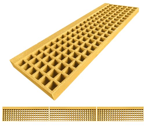 32x10.7x1.5in Fiberglass Stair Treads Grating Grit Surface 3 Pack - size: 32x10.7x1.5in