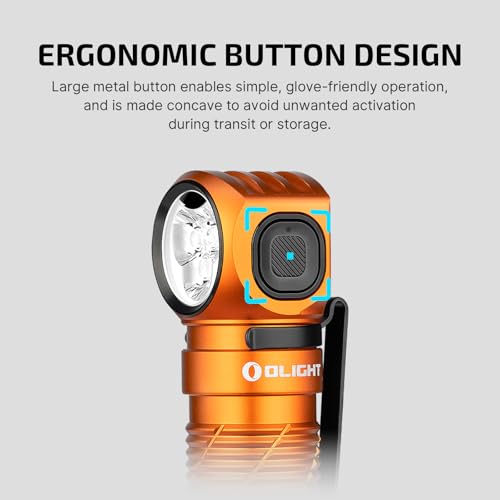OLIGHT Perun 3 Headlamp Rechargeable, Red Light, Waterproof, Orange - color: Orange