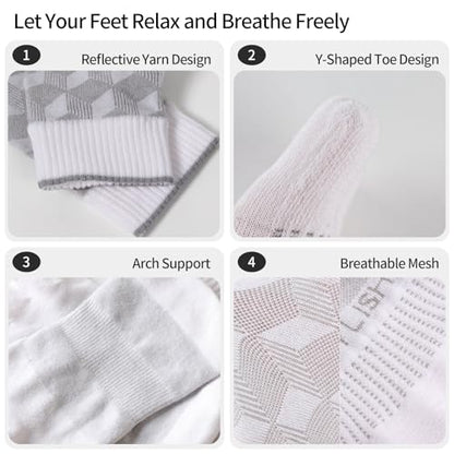 3 Pairs Coolmax Toe Five Finger Running Socks for Men Women -Lightweight Ankle Athletic Sock - color: White-coolmax, size: Small