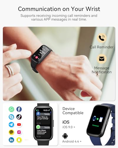 Fitness Tracker, Smart Watches for Women Men with Heart Rate/SpO2/Sleep Monitor, IP68 Waterproof Fitness Watches for Women Men, Step Tracker & Smart Watch for Android iPhone,Pedometer Watch, Gift