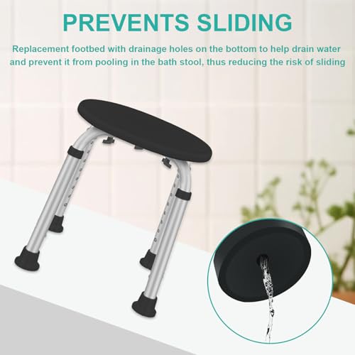 4 Pcs Replacement Feet for Bath Chair Leg Caps Heavy Duty Slope Rubber Feet Pad for Bath Seat Shower Stools (Black, 1-1/8") - color: Black