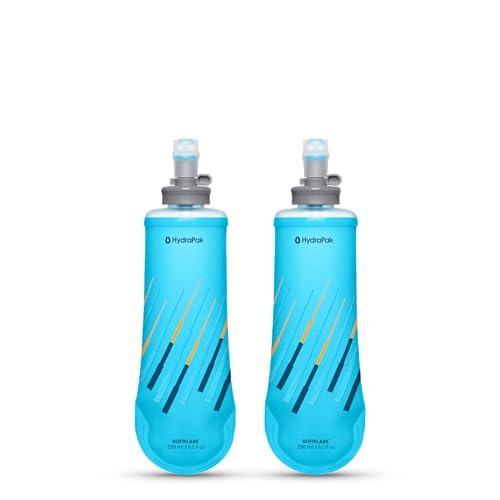 HydraPak SoftFlask Collapsible Nutrition Flask 2-Pack (250ml, Malibu) - color: Malibu, style: New 250ml 2-pack