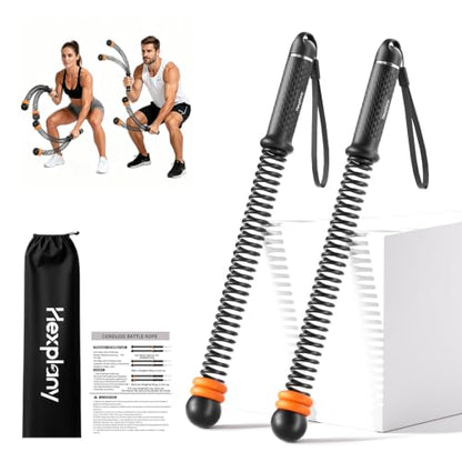 Ropeless Battle Ropes Adjustable Weight Unisex for Home Gym - color: Black