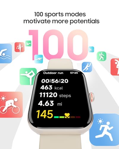1.91" Smart Watch for Women with ALEXA, Fitness Watch for Android iOS Phone - color: Beige