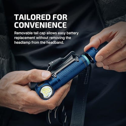 OLIGHT Perun 3 Headlamp Rechargeable, Red Light, Waterproof, Midnight Blue - color: Midnight Blue