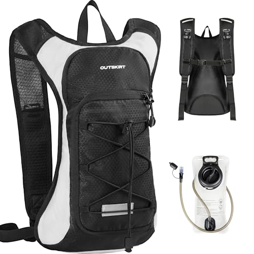 OUTSKIRT Hydration Backpack with 2L Water Bladder, Lightweight and Breathable Running Hydration Pack, Water Backpack for Hiking, Cycling, Trail Running, Marathons & Outdoor Adventures for Men Women