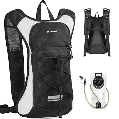 OUTSKIRT Hydration Backpack with 2L Water Bladder, Lightweight and Breathable Running Hydration Pack, Water Backpack for Hiking, Cycling, Trail Running, Marathons & Outdoor Adventures for Men Women