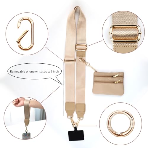 Upgraded 2-in-1 Crossbody Phone Strap with Removable Wrist Strap, Adjustable Cell Phone Lanyard Crossbody with Wallet, Clip And Go Phone Strap with Zippered Pouch for Women Travel Cruise Essential - color: Green
