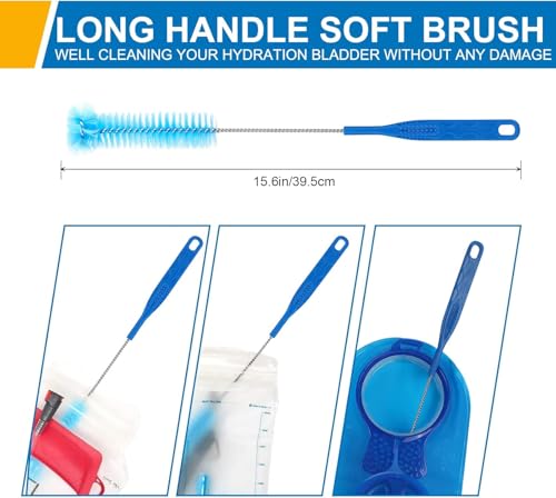 Hydration Bladder Cleaning Kit, Water Bladder Cleaner Set - 3 Brushes,Water Reservoir Backpack Cleaning Tools