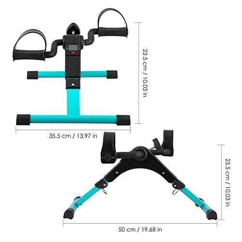 Folding Pedal Exerciser, Mini Exercise Bike Under Desk Bike - color: Green