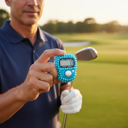 Electronic Finger Tally Counter Clicker Counter,Convenient Portable Digital Display Tally Counter,Resettable Mini Lap Counter for Golf Goods Counting Accessories,Track and Field Lap Counters - color: Blue