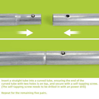 Trampoline Poles Replacement for Skywalker Or Jumpzylla Trampoline Net - style: For Jumpzylla 8&10ft-4xUpper+4xLower Tube
