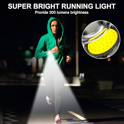 Running Light 300 Lumen, Wrist Light Rechargeable USB-C, 4 Modes
