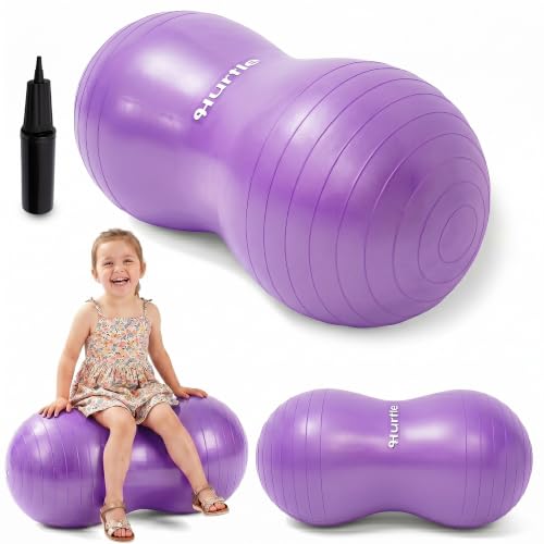 Hurtle Peanut Shaped Exercise Ball, Yoga Active Seat, Bounce Balance Desk Chair, Wiggle Flexible Sitting Ball for Kids, Boys, Girls and Adults - color: Purple