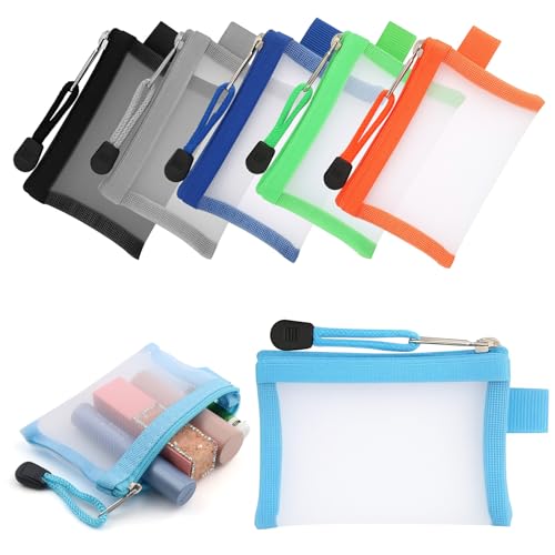 6 Pack Mini Mesh Pouch with Zipper, 3 x 4.5 Inch Small Mesh Zipper Pouch