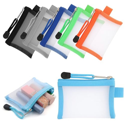 6 Pack Mini Mesh Pouch with Zipper, 3 x 4.5 Inch Small Mesh Zipper Pouch