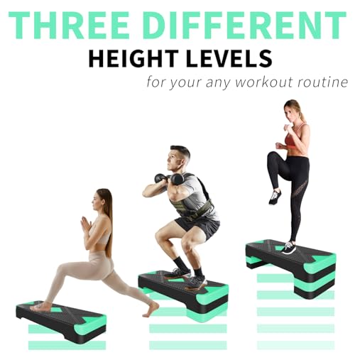 27" Aerobic Exercise Step Platform Adjustable Stepper - color: Green