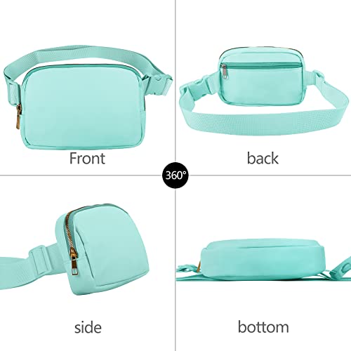 VOROLO Fanny Pack For Women And Men Crossbody Bag Black+Light Green - color: Black+Light Green