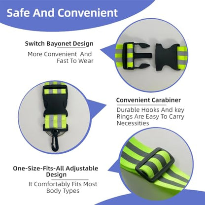 2 Pcs Reflective Belt Sash Walking Gear, High Visibility Safety Running Gear, Night Walking Safety Gear for Men Women Kids Night Dog Walking Gear - color: Orange