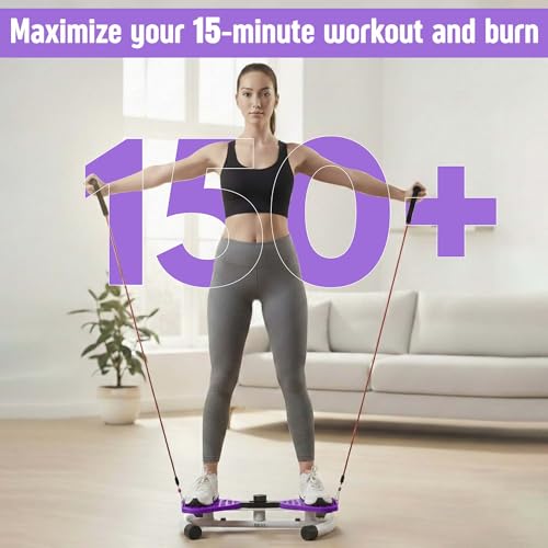 Waist Twister Exercise Fitness Tool, Ab Twister Board with Smart LED Digital Monitor, 300 lbs Capacity, 20dB Ultra-Quiet Noiseless, Anti-Slip Home Gym Equipment for Women Belly Fat Loss - color: purple