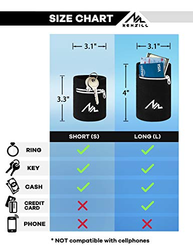 NEWZILL Wrist Wallet Wristband with Zipper - Cotton Sweatbands for Men & Women, Ideal for Running, Walking, Basketball, Football, Tennis, Hiking - color: White, style: Large-1PCS
