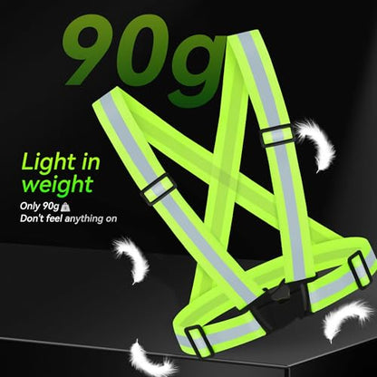 3PCS Reflective Vest Running Gear - color: Green X3