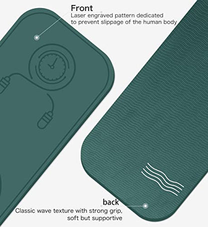 Jump Rope Mat Shockproof Exercise Skipping Mat All-Purpose Extra Thick High Density Anti-Tear Exercise Yoga Mat, Non Slip for Indoor and Outdoor - color: Green