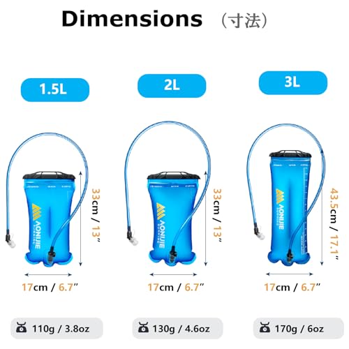 JEELAD TPU Hydration Bladder Water Bladder Ultra-Durable Water Storage Bladder for Hydration Backpacks Outdoor Hiking Running Cycling Camping Climbing - size: 02 - 2L - TPU Water Bladder