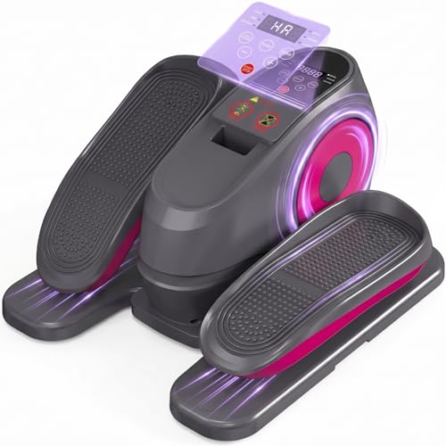 Under Desk Elliptical Machine, 16-Speed Electric Elliptical Leg Exerciser as Seen on TV for Seniors, Quiet Portable Seated Pedal Exerciser for Home with Auto & Manual Modes, and Remote - color: Grey