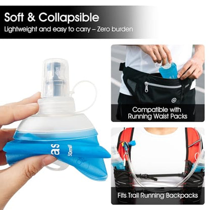 GUYI GYGYL Soft Flask, Collapsible Water Bottle for Sports, 250ml Blue 2pcs - color: 2Pcs 250ml Blue