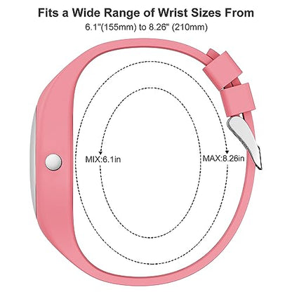 GOLDEN HOUR Waterproof Sports Analog Unisex Watches for Nurse Medical Professionals, Students - Military Time Glowing Easy to Read Dial, Jelly Silicone Strap - color: pink/pink