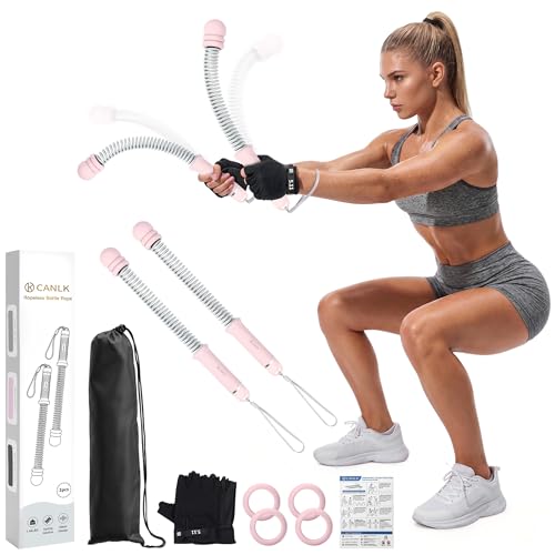 Ropeless Battle Ropes with Adjustable Weight, 2 Pack, Pink - color: Pink