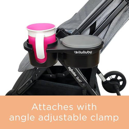 liuliuby Universal Stroller Snack Tray Attachment | Stroller Cup Holder Attachment Universal Snack Tray for Stroller Tray Attachment | Clip On Baby Stroller Accessories for Joggers, Umbrella & Wagons - color: Closed Top