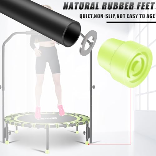 Newan 40" Silent Mini Trampoline with Adjustable Handle Bar Fitness Trampoline Bungee Rebounder Jumping Cardio Trainer Workout for Adults - Max Limit 330 lbs - color: Green