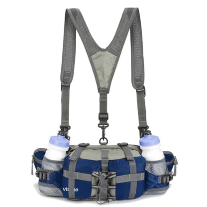VISCNE Outdoor Fanny Pack Hiking Fishing Waist bag 2 Water Bottle Holder Lumbar Pack