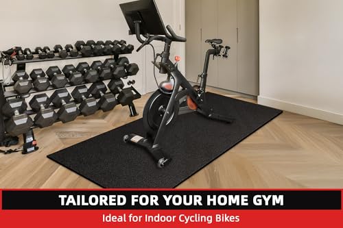 GymCope Treadmill Mat for Hardwood Floor Carpet 7'x3'/6'x3'/6'x2.5'/4'x2' - color: 72"x36"x6mm High-density-black