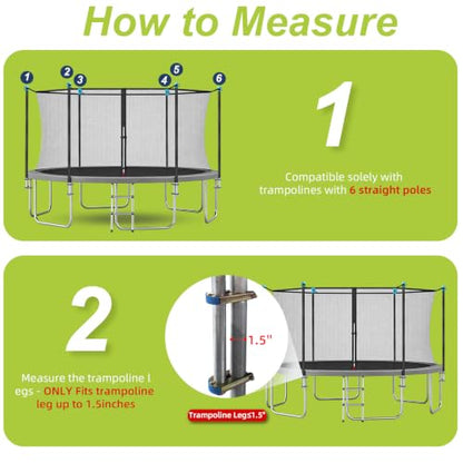 Universal Trampoline Poles Replacement Net Pole for Trampoline Leg Max 1.5" - style: 6 Sets Trampoline Poles
