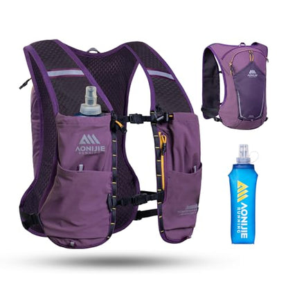 AONIJIE Running Hydration Vest for Men Women 500ml Soft Flask Water Bottle - color: Purple, size: 500ml