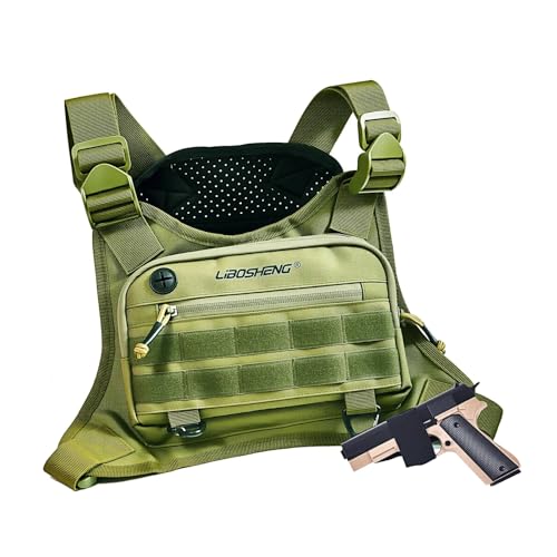 Outdoor Sports Chest Bag, Tactical Vest, Men/Women, Olive - color: Olive